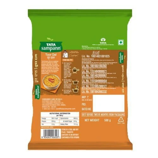 Tata Sampann Toor Dal - Unpolished, 500 gm