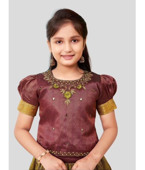 Aarika Maroon Brocade Girls Lehenga Choli Set ( Pack of 1 ) - None