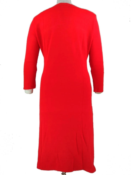 Woollen Stylish Boat Nech Design-Red / S-XL