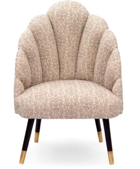 Mango Wood Peacock Chair In Cotton Grey Colour-Grey