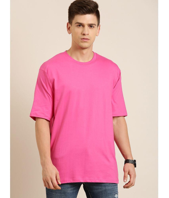 Dillinger - Pink 100% Cotton Oversized Fit Mens T-Shirt ( Pack of 1 ) - None