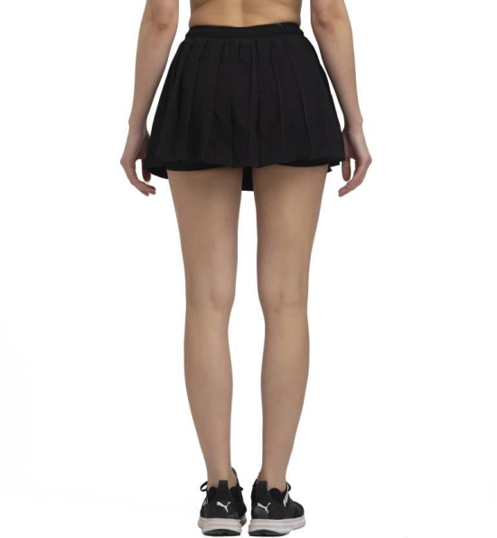 Women Solid Pleated Black Skirt