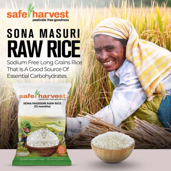 Safe Harvest Pf Sona Masuri Raw Rice, 5 Kg