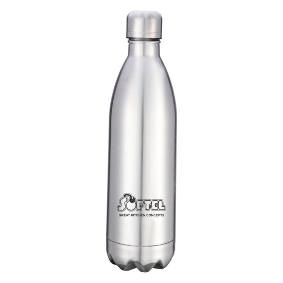 Softel Stainless Steel 1000 ML Vacuum Bottle | Hot & Cold | Silver | 1 Pc