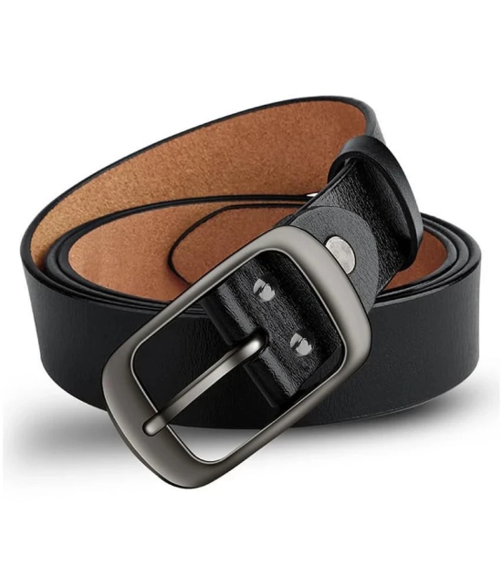 Loopa - Black Leather Mens Formal Belt ( Pack of 1 ) - None