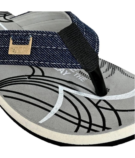 GRASS WALK Grey Mens Thong Flip Flop - None