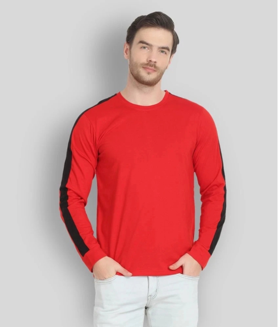 Glito - Red Cotton Blend Regular Fit Mens T-Shirt ( Pack of 1 ) - None