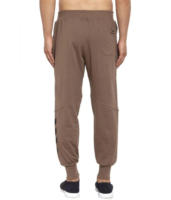 Uzarus Brown Cotton Plain Joggers - None