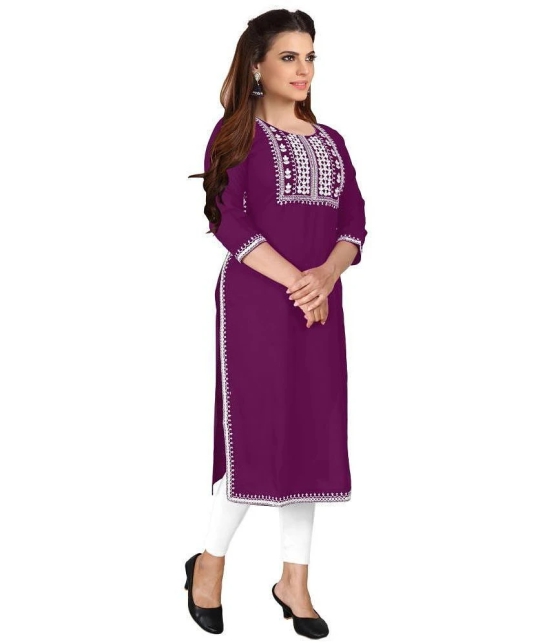 Kapadia - Purple Rayon Womens Straight Kurti ( Pack of 1 ) - None