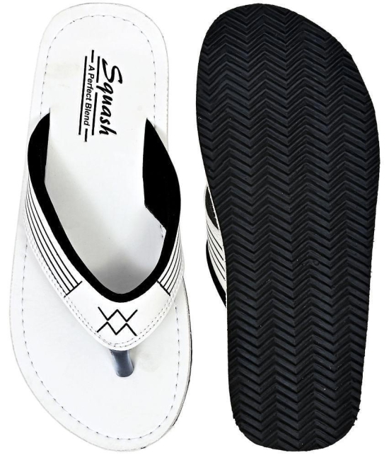 Squash - White Men's Thong Flip Flop - None