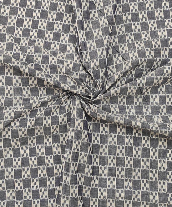 2.5m Gray Sambalpuri Handwoven Single Ikat Shirting Materials