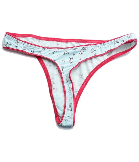 Leading Lady - Green Cotton Printed Womens Thongs ( Pack of 1 ) - None