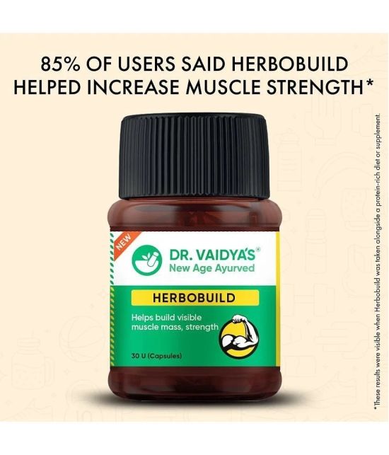 Dr. Vaidyas Herbobuild Ayurvedic Muscle & Mass Gainer(30 Capsules Each) Pack of 3