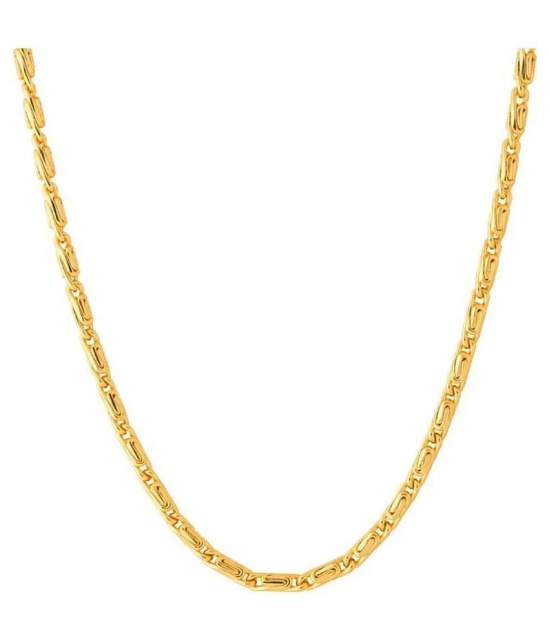 Jewar Mandi Gold Plated Chain 24 Inch Designer Link Chain Real Look, Real Handmade Spacial Designer Gold Brass & Copper Jewelry for Women & Girls 8316 - Golden