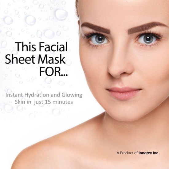 Masking Beauty Facial Sheet Mask | Natural Sheet Mask |Face sheet Mask for Women, Men Combo Pack of 10 (200ml/g)