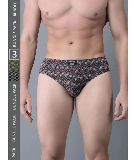 Pack of 3 Dollar Bigboss Assorted Printed Cotton Blend Men Brief - None