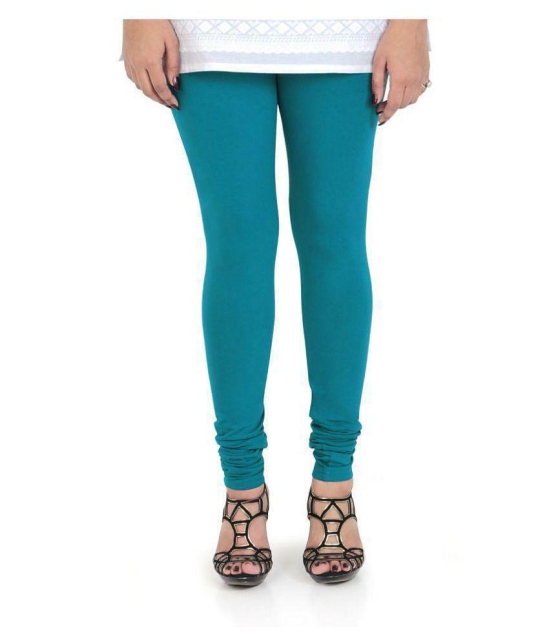 Vami Blue Cotton Lycra Leggings - Free Size