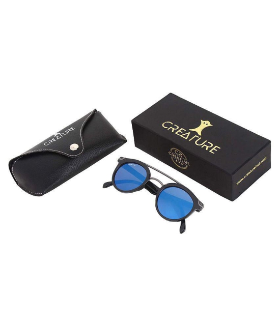 Creature - Black Round Sunglasses ( Pack of 1 ) - Medium