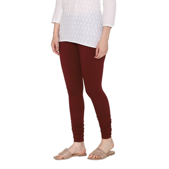 Women's Cotton Churidar leggings (Free Size)- Dark Maroon