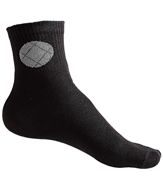 Texlon - Black Cotton Men's Ankle Length Socks ( Pack of 5 ) - Black