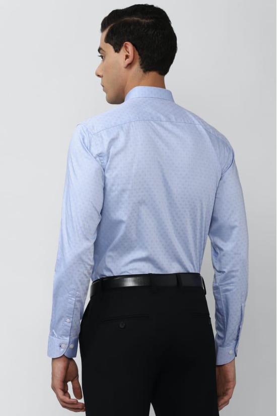 Men Blue Regular Fit Formal Full Sleeves Formal Shirt