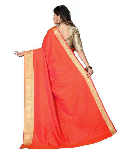 ofline selection - Orange Silk Blend Saree With Blouse Piece (Pack of 1)