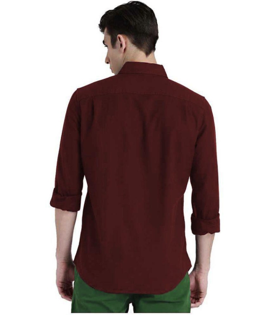 Life Roads - Maroon Cotton Slim Fit Men's Casual Shirt (Pack of 1 ) - None