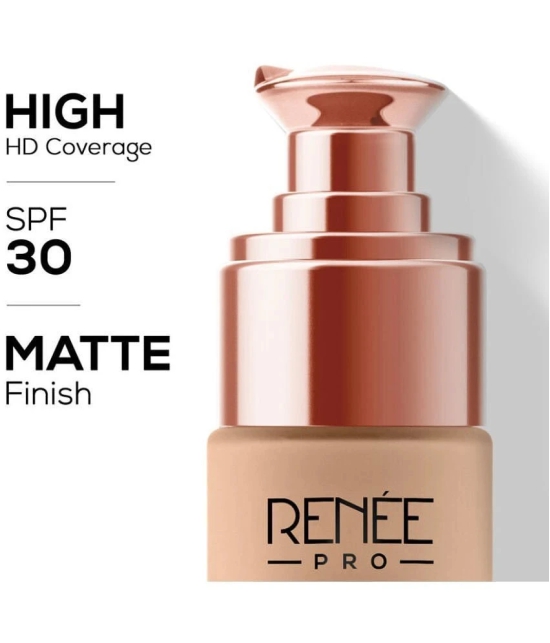 RENEE PRO HD Foundation - Maple, Seamless HD Coverage with Matte Finish & SPF15, 30 Ml