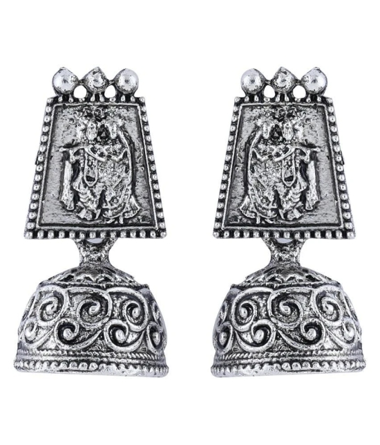 Silver Shine  Oxidised Wedding  Traditional jhumki Earring For Women Girl - Silver