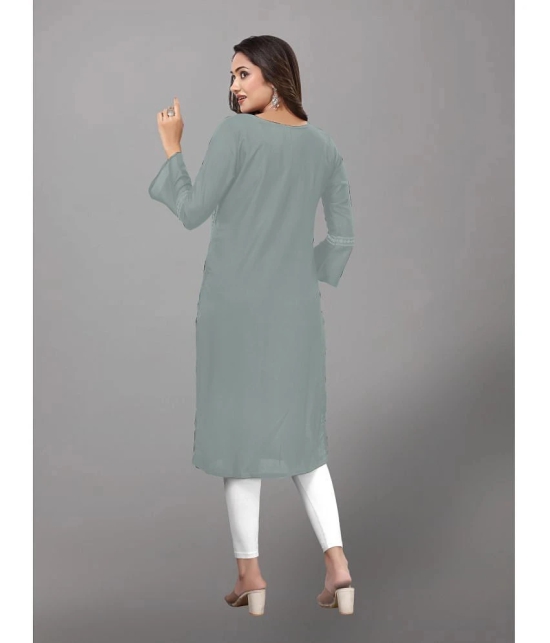 Kapadia - Grey Rayon Womens Straight Kurti ( Pack of 1 ) - None