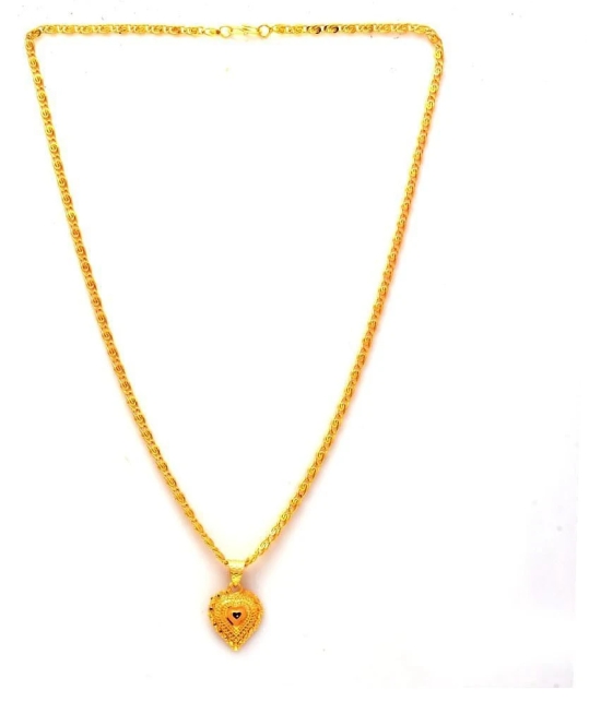 Jewar Mandi New Design Gold Plated Locket/Pendant with Link Chain Daily use for Men, Women & Girls, Boys - Golden