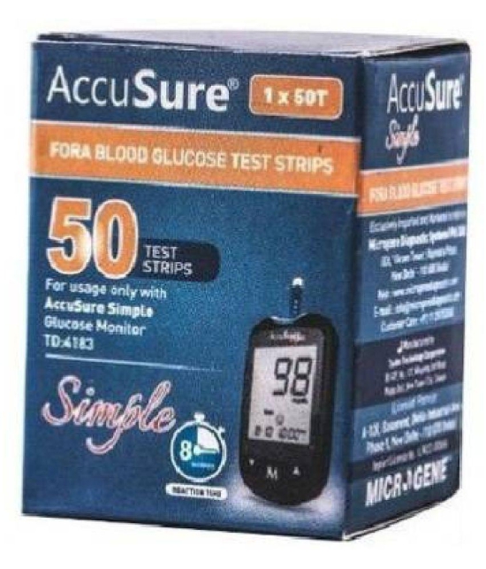 Accusure 50 Glucometer Strips Pack Only Expiry March 2024