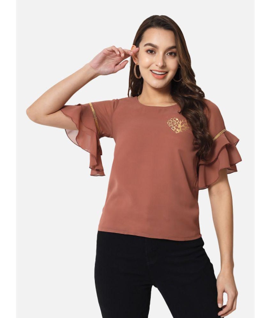 ALL WAYS YOU - Brown Georgette Women's Regular Top ( Pack of 1 ) - None