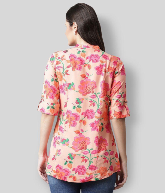 Divena - Peach Rayon Womens Tunic ( Pack of 1 ) - 5XL