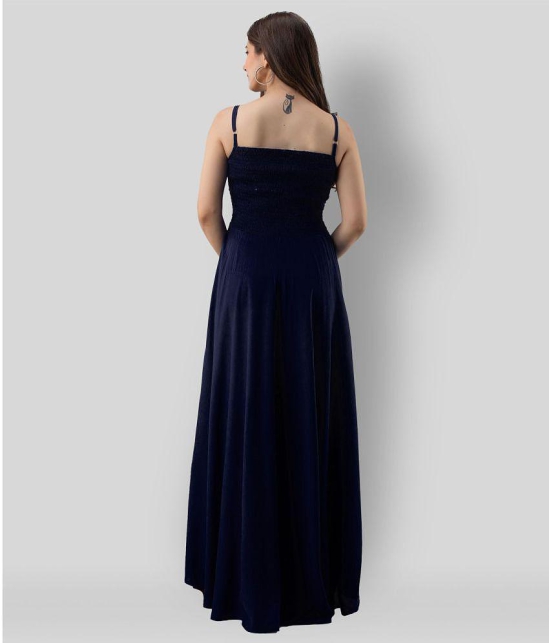 Frionkandy - Navy Rayon Womens Gown ( Pack of 1 ) - None