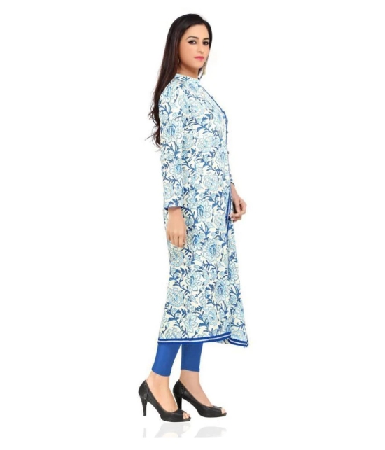 Divena - Blue Cotton Womens Flared Kurti - None