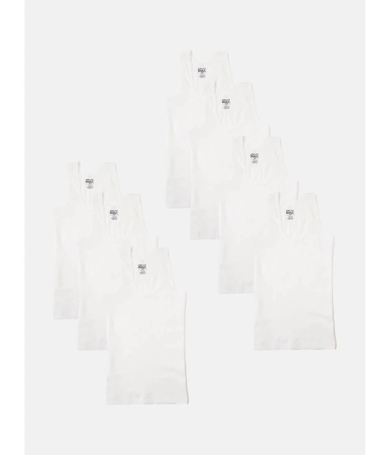 Pack of 7 Lux Cozi Cotton Solid Boys Vest ( White ) - None