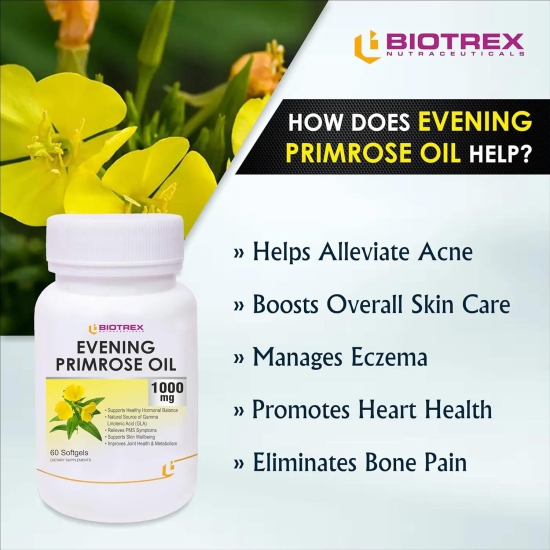 Biotrex Nutraceuticals Evening Primrose Oil 1000mg - 60 Softgels