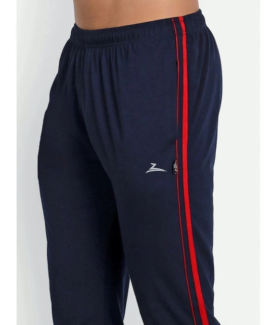 Zeffit - Navy Cotton Blend Mens Trackpants ( Pack of 1 ) - None