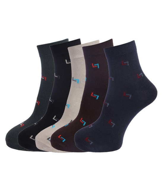 Dollar Socks Multi Casual Ankle Length Socks Pack of 5 - Multi