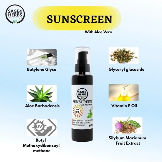 Sunscreen With Aloe Vera(Spf-3o )-100 ml