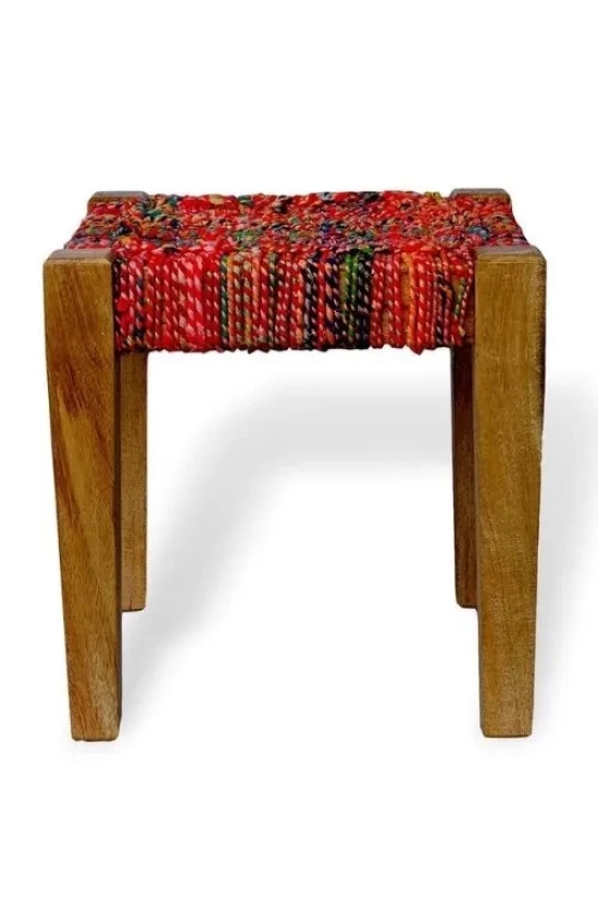 Savitri Textile Waste Wooden Stool