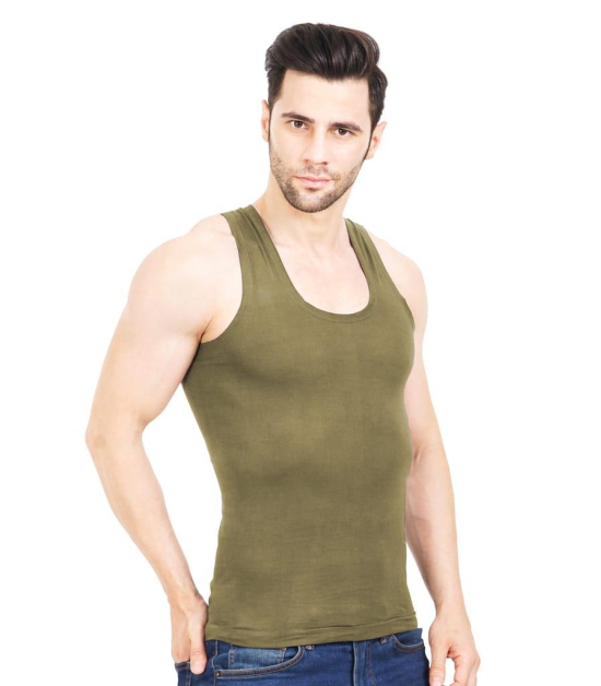 NRG Mens Sleeveless Colour Cotton Vest  ( Pack of 1 Light Green ) G23