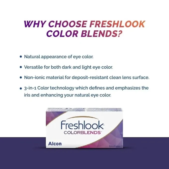 Freshlook Colorblends - Monthly Color Contact Lenses ( , Power contact lens(-00.00 to -3.00) Gray, Pack of 2) | From Alcon--1.50 / STERLING GRAY