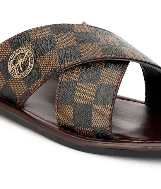 Buxton Brown Mens Leather Slipper - None