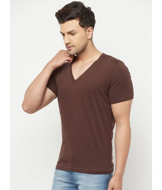 Glito - Brown Cotton Blend Regular Fit Mens T-Shirt ( Pack of 1 ) - None