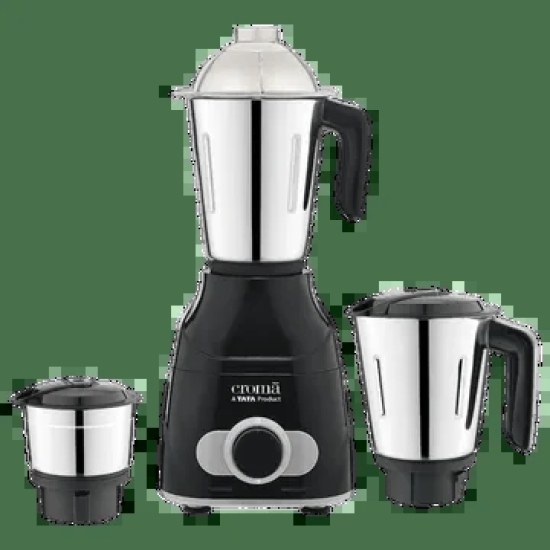 Croma 750 Watt 3 Jars Mixer Grinder (Pulse Function, Black)