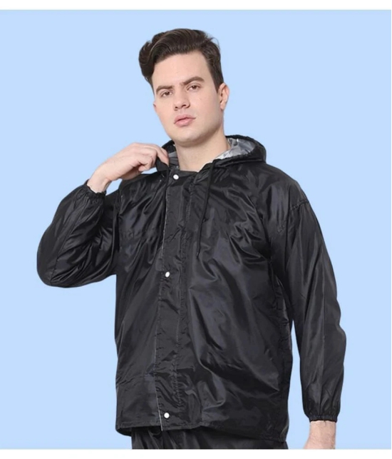 PPTHEFASHIONHUB Black Polyester Mens Raincoat ( Pack of 1 ) - S