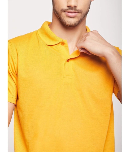 UBX Cotton Regular Fit Solid Half Sleeves Mens Polo T Shirt - Gold ( Pack of 1 ) - None