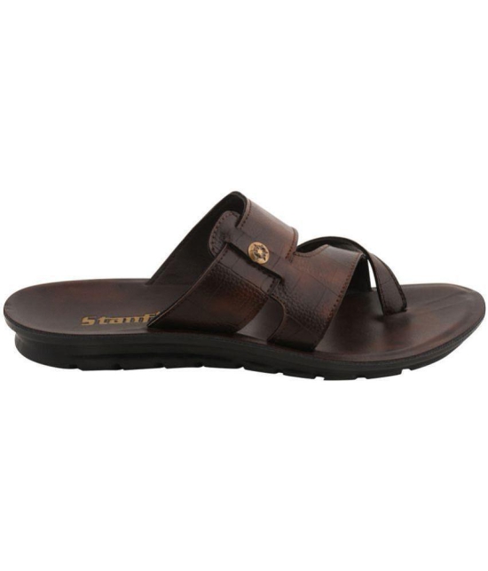 Stanfield - Brown Mens Leather Slipper - None